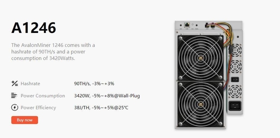 Sha-256 3420W Avalon 1246 90th 3420W 75db 12V อีเธอร์เน็ต