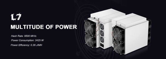 9160mh/S Asic Crypto คนขุดแร่ Antคนขุดแร่ L7 9500mh สั่งซื้อล่วงหน้า Blockchain
