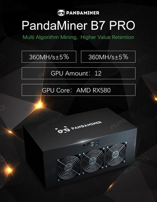 Panda Brand Mdel Eth B7 PRO เครื่องขุด 360m พร้อมกราฟิกการ์ด 8PCS